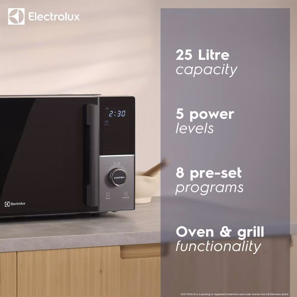Electrolux 25L Combination Microwave with Grill in Grey and Black – 3
