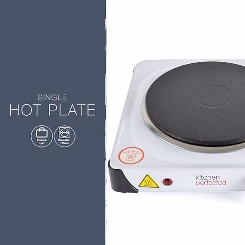 Lloydtron 1500W Single Cast Iron Radiant Hotplate with Overheat Protection and Auto Shut-off, White – 2