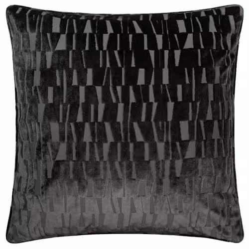 Paoletti Manhattan Charcoal Grey Velvet Geometric Decorative Cushion, W/D/H: 50 x 50 x 50 cm – 1