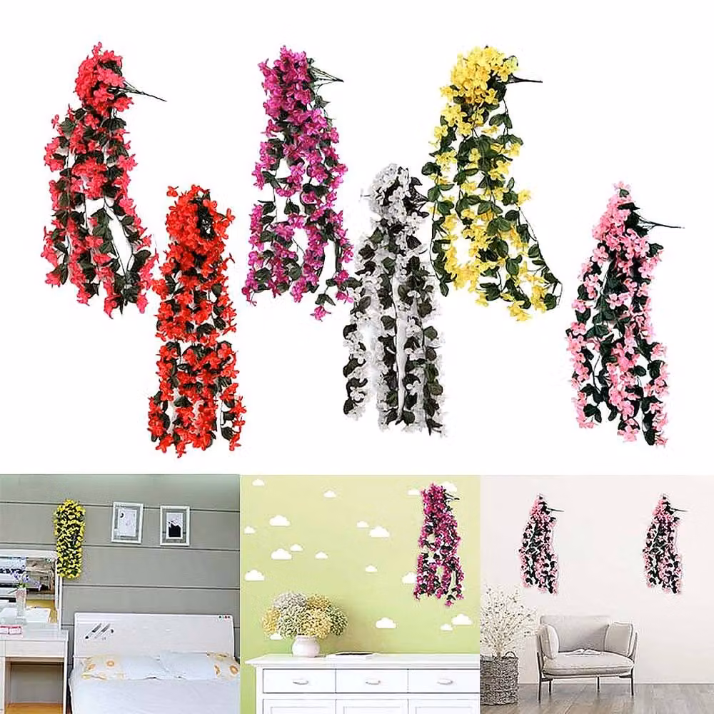 YnysTec Scarlet Red Artificial Hanging Flower Vine for Home and Garden Decor, Length: 85.5 cm – 1