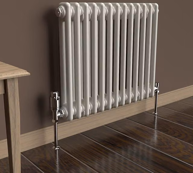 Lux Heat Horizontal 2 Column Steel Radiator in White, W: 60.5 cm, H: 50 cm