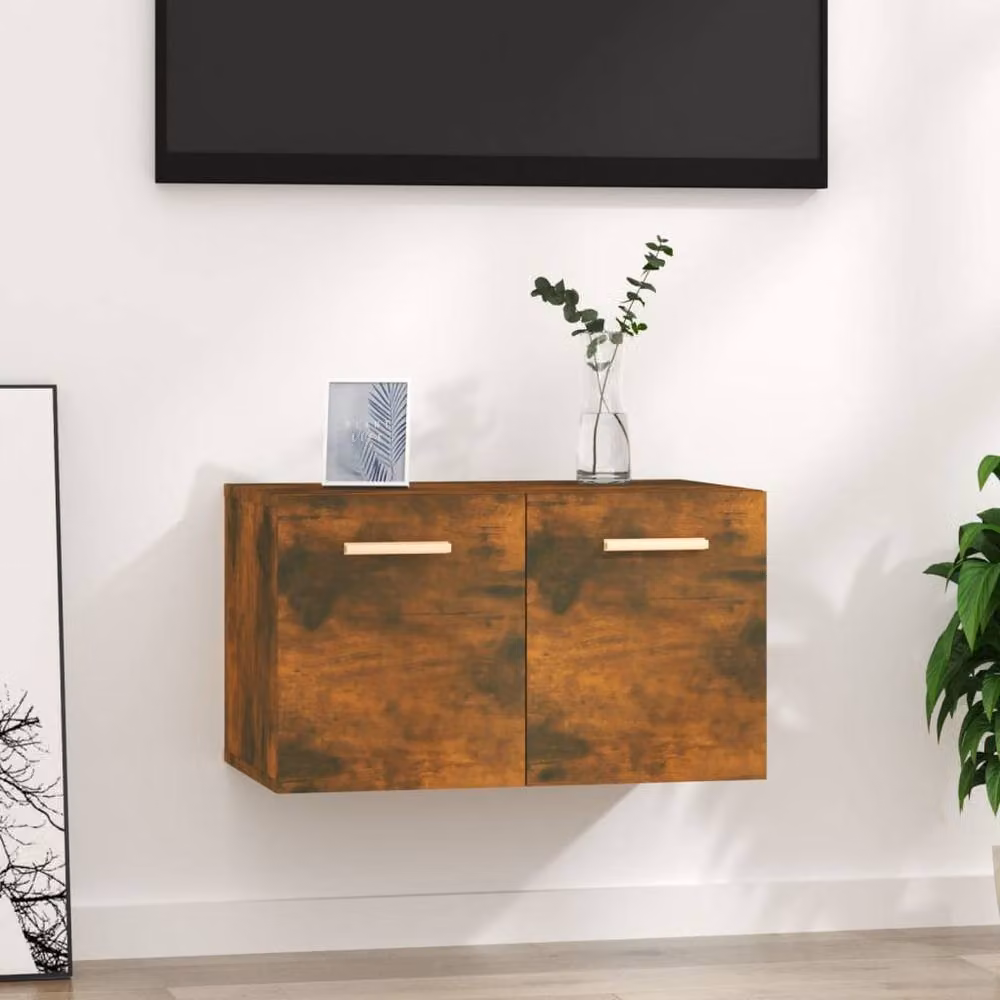 Berkfield Home Smoked Oak Wall Cabinet, Brown, W: 60 cm, D: 36.5 cm, H: 35 cm – 1