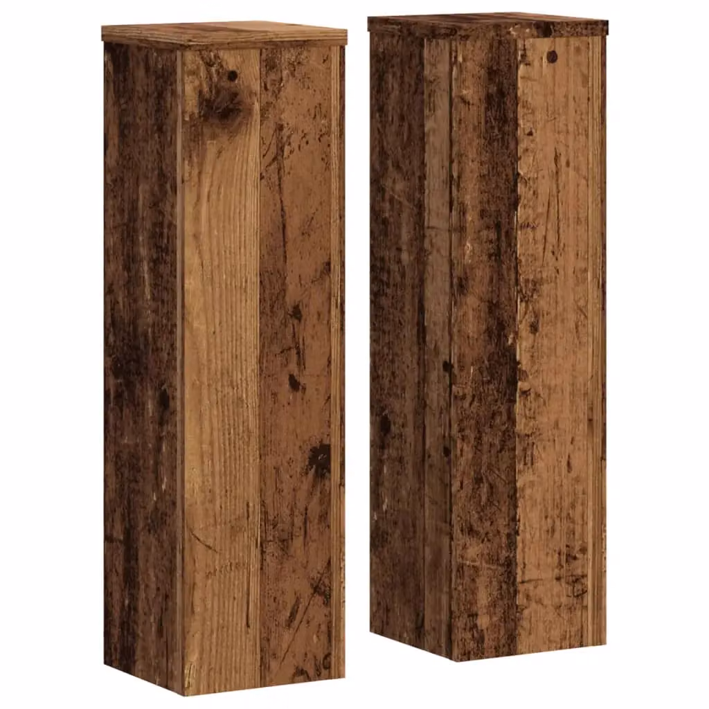 Berkfield Home Set of 2 Modern Brown Engineered Wood Plant Stands, W/D/H: 17 x 17 x 60 cm – 2