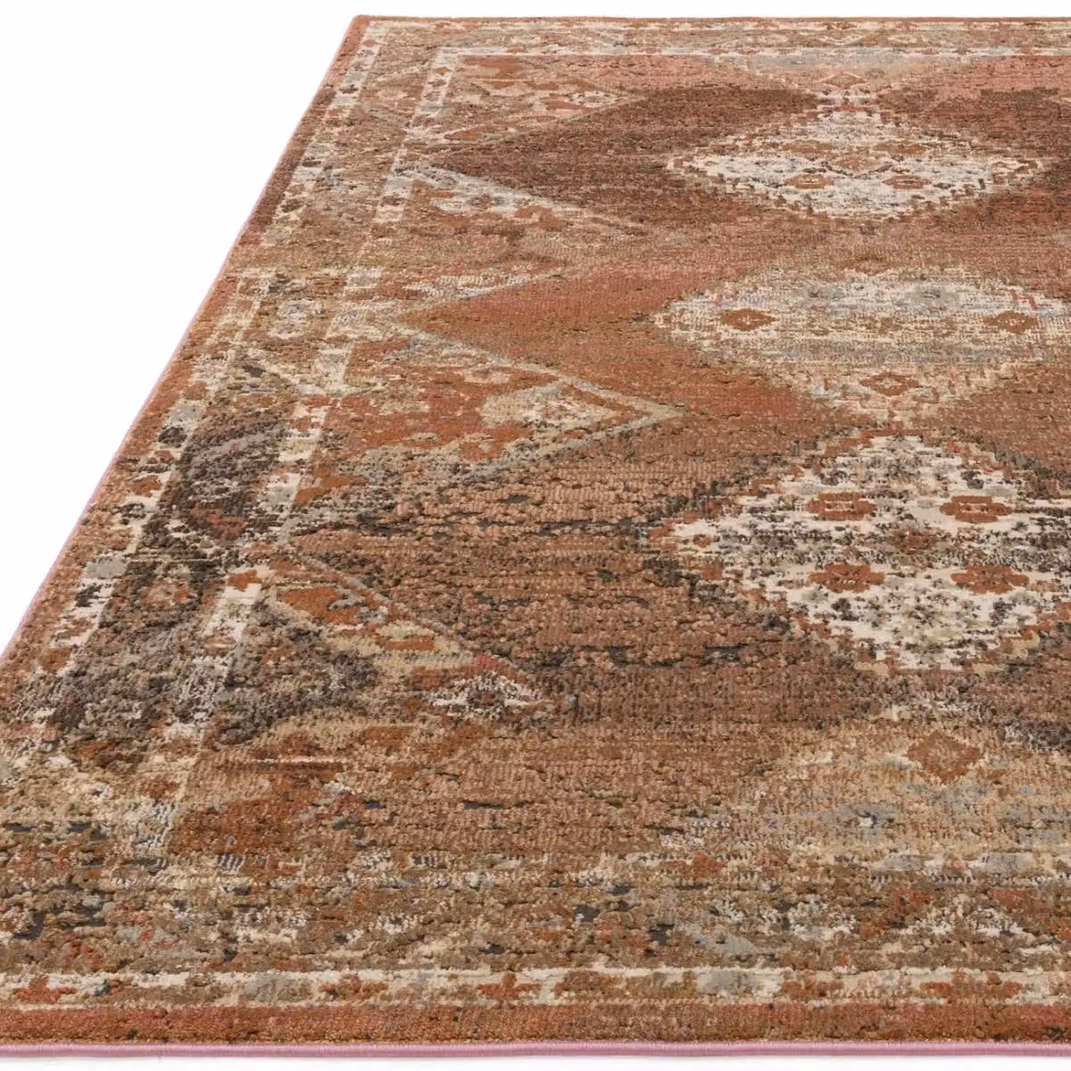 The Rug Shop UK Orange Traditional Persian Geometric Machine Woven Rug W: 195 cm, D: 290 cm – 2
