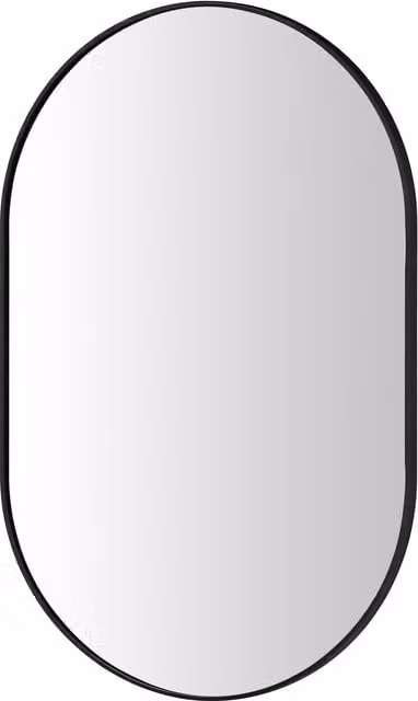 Yezi Modern Oval Wall Mirror in Black, W: 50 cm, H: 70 cm