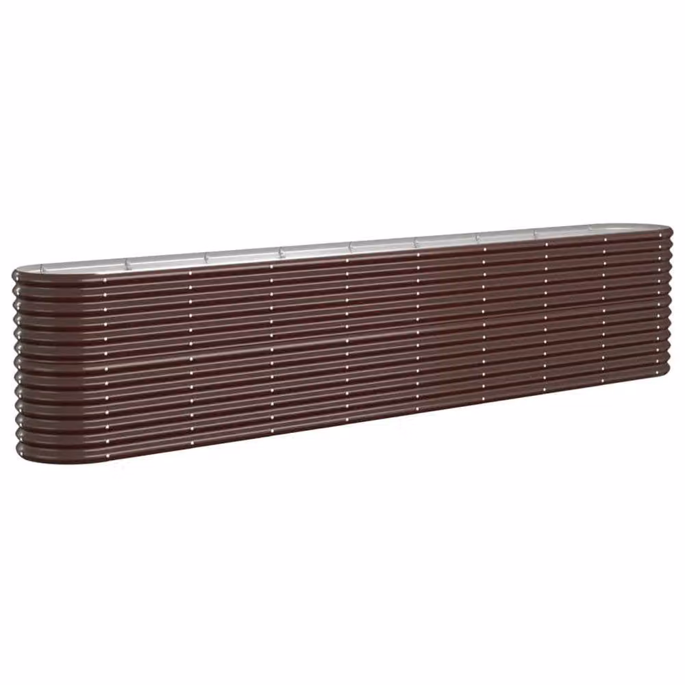 Berkfield Home Garden Raised Bed in Brown Powder-coated Steel, W: 332 cm, D: 40 cm, H: 68 cm – 3