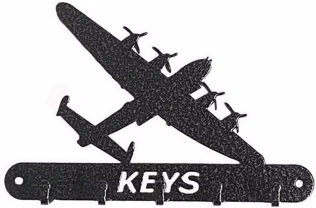 Poppyforge Lancaster Key Holder in Black Metal, W15 x H9 cm with 5 Hooks – 1
