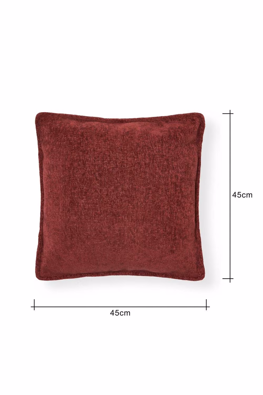 BHS Oxford Red Chenille Square Cushion, W/D/H: 45 x 45 x 45 cm – 3