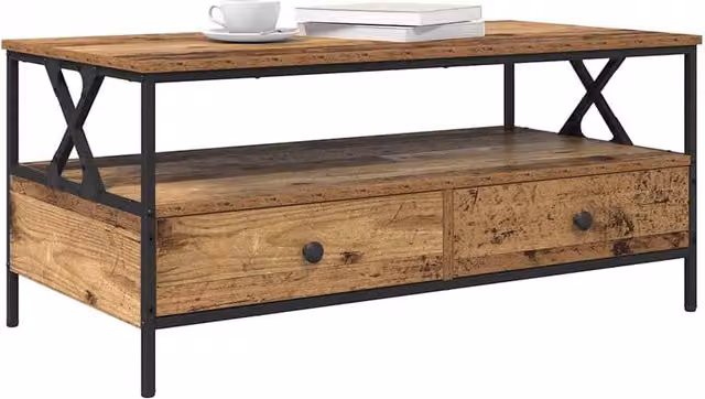 Berkfield Home Modern Rectangular Coffee Table in Brown, W/D/H: 100 x 51 x 45 cm