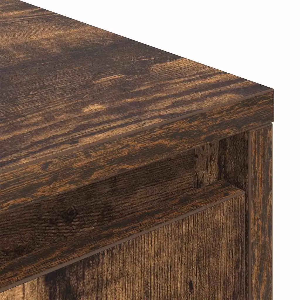 Berkfield Home TV Cabinet with LED Lights in Smoked Oak Brown, W: 160.5 cm, D: 41 cm, H: 50 cm – 6