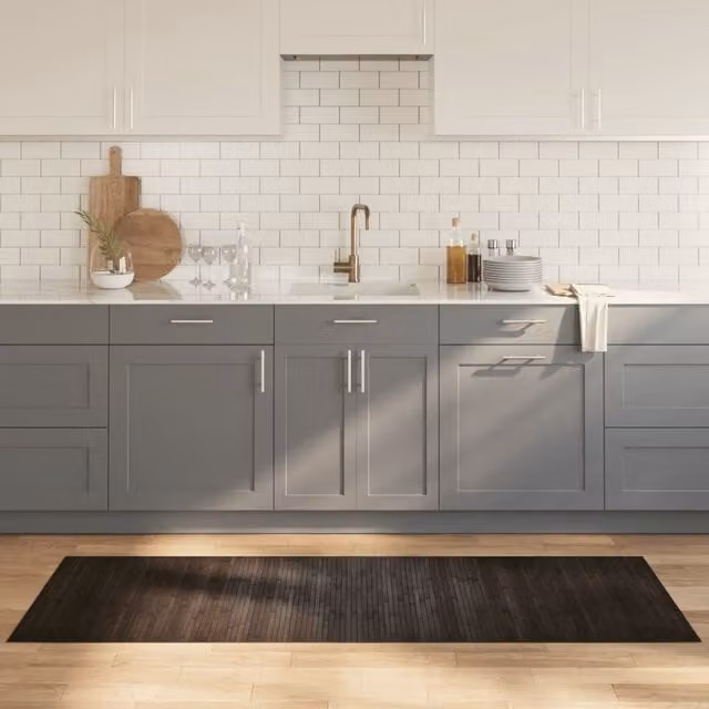 Berkfield Home Rectangular Bamboo Rug in Dark Brown, W: 70 cm, L: 200 cm – 1