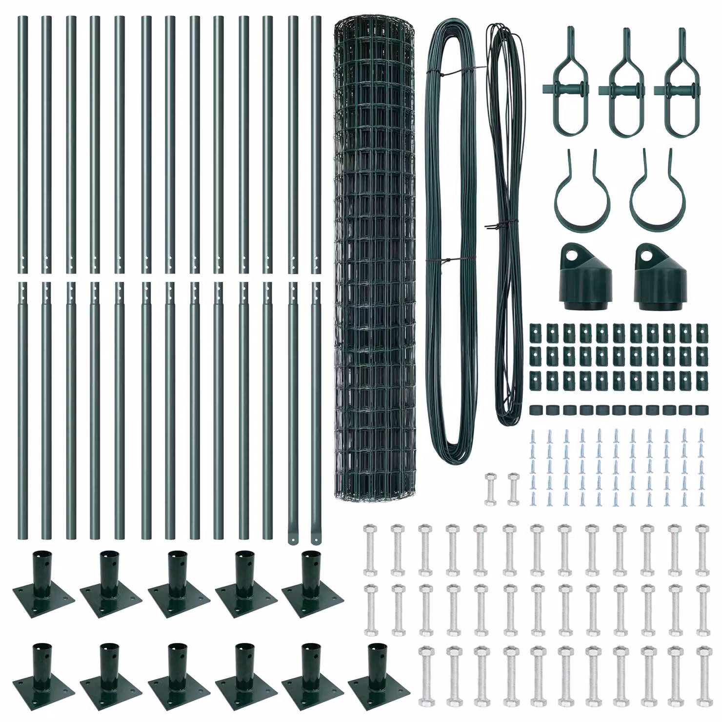Berkfield Home Euro Fence with 13 Flanged Posts, Galvanised Steel, Silver, W: 25 m, H: 1.2 m – 3