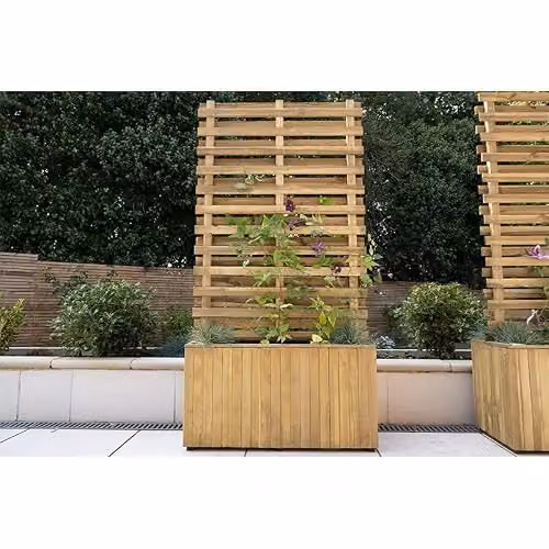 Forest Garden Brown Wood Living Screen Planter with Integral Trellis W: 90 cm, H: 180 cm – 4