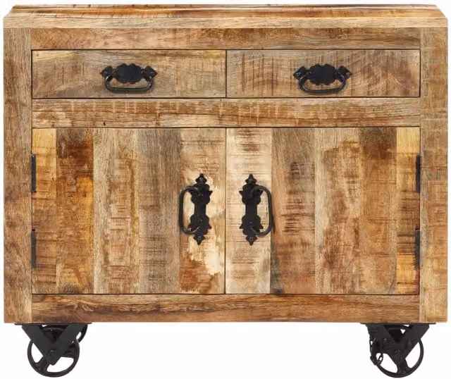 Berkfield Home Industrial Mango Wood Sideboard in Brown, W/D/H: 80 x 30 x 65 cm – 1