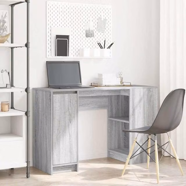 Berkfield Modern Grey Sonoma Secretary Desk in Engineered Wood W/D/H: 120 x 42 x 76 cm – 1