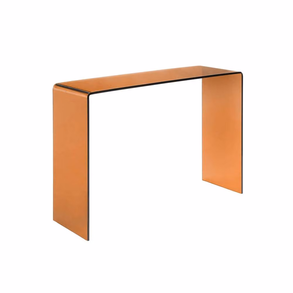sweeek Modern Rectangular Tempered Glass Console Table in Amber, W/D/H: 80 x 35 x 75 cm – 2