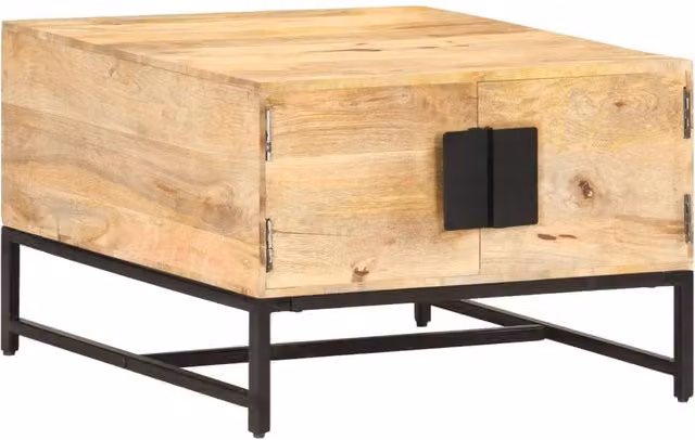 Berkfield Home Square Coffee Table in Brown Solid Mango Wood, W/D/H: 67 x 67 x 45 cm