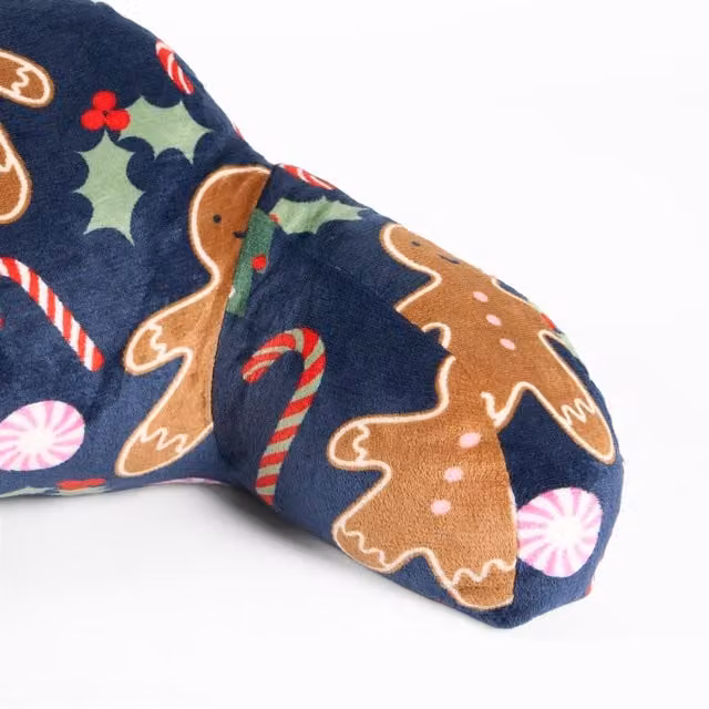 OHS Kids Gingerbreadman Fleece Character Cuddle Cushion in Navy Blue