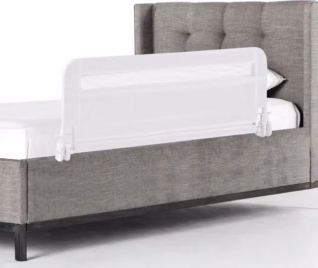 Costway Foldable Baby Bed Rail Guard for Toddlers, White