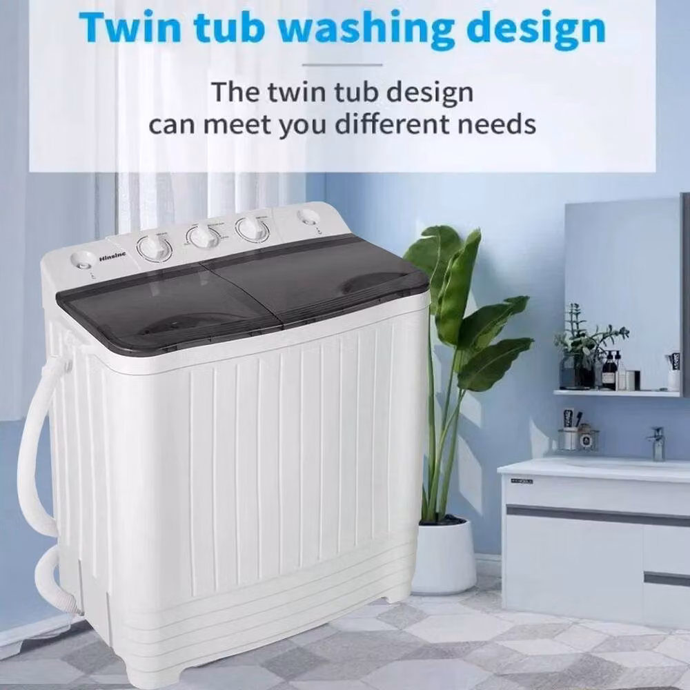 NESTLUNE 8.5kg Twin Tub Portable Top Loader Washing Machine, White – 2