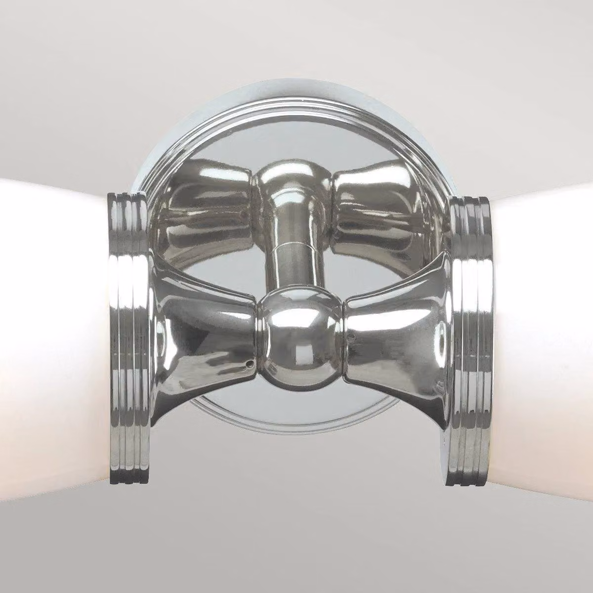 Netlighting Eliot 2 Light Twin Bathroom Wall Light in Polished Chrome and Grey with G9 Bulbs, IP44 Rated – 2