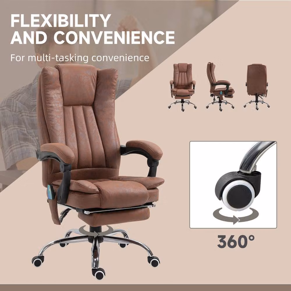 ERGOVEXA Brown Executive Office Chair with Massage, Heat and Headrest – 2