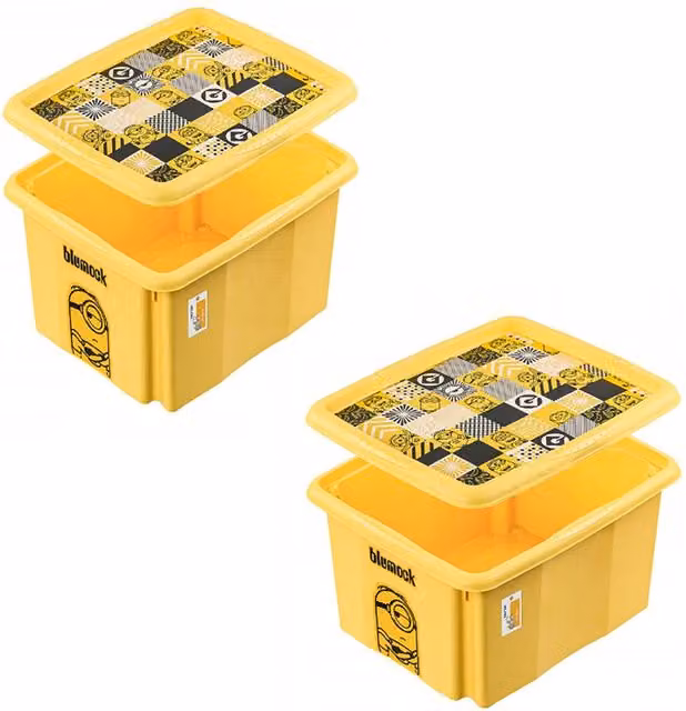 Keeeper Minions Yellow Stackable Turning Storage Box Set, 15L and 24L – 1
