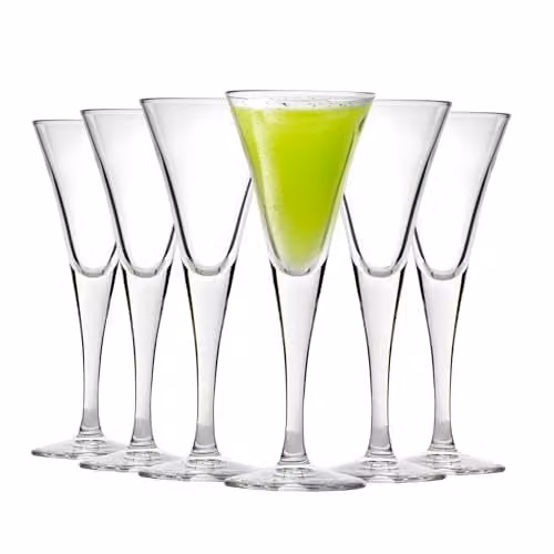 Bormioli Rocco Fiore Transparent Stemmed Wine Glasses, 55ml, Pack of 6 – 1