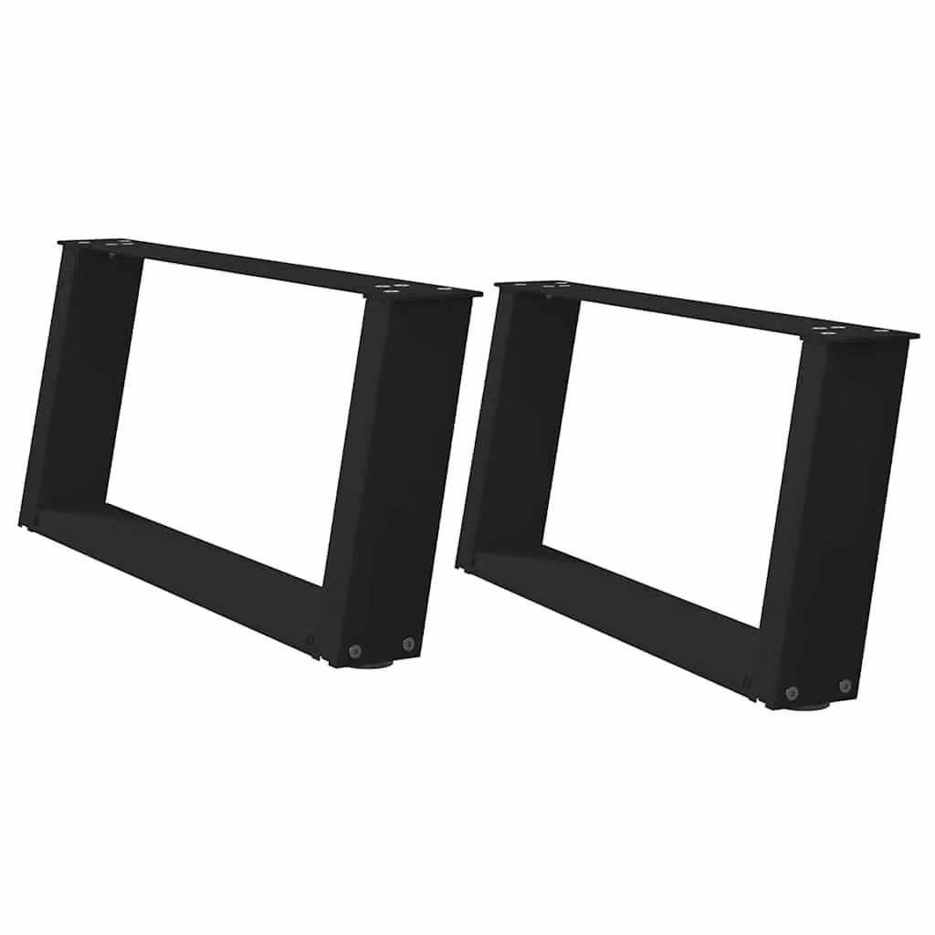 Berkfield Home U-Shaped Steel Coffee Table Legs, 2 Pieces, Black, H 70 cm x W 30.5 cm – 2