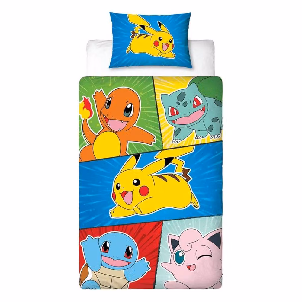 Pokemon Retro Reversible Duvet Cover and Pillowcase Set, Multicolour, W/H: 90 x 190 cm – 2
