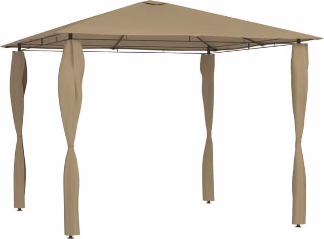 Berkfield Home Gazebo with Post Covers in Beige, W/D/H: 3 x 3 x 2.6 m – 1