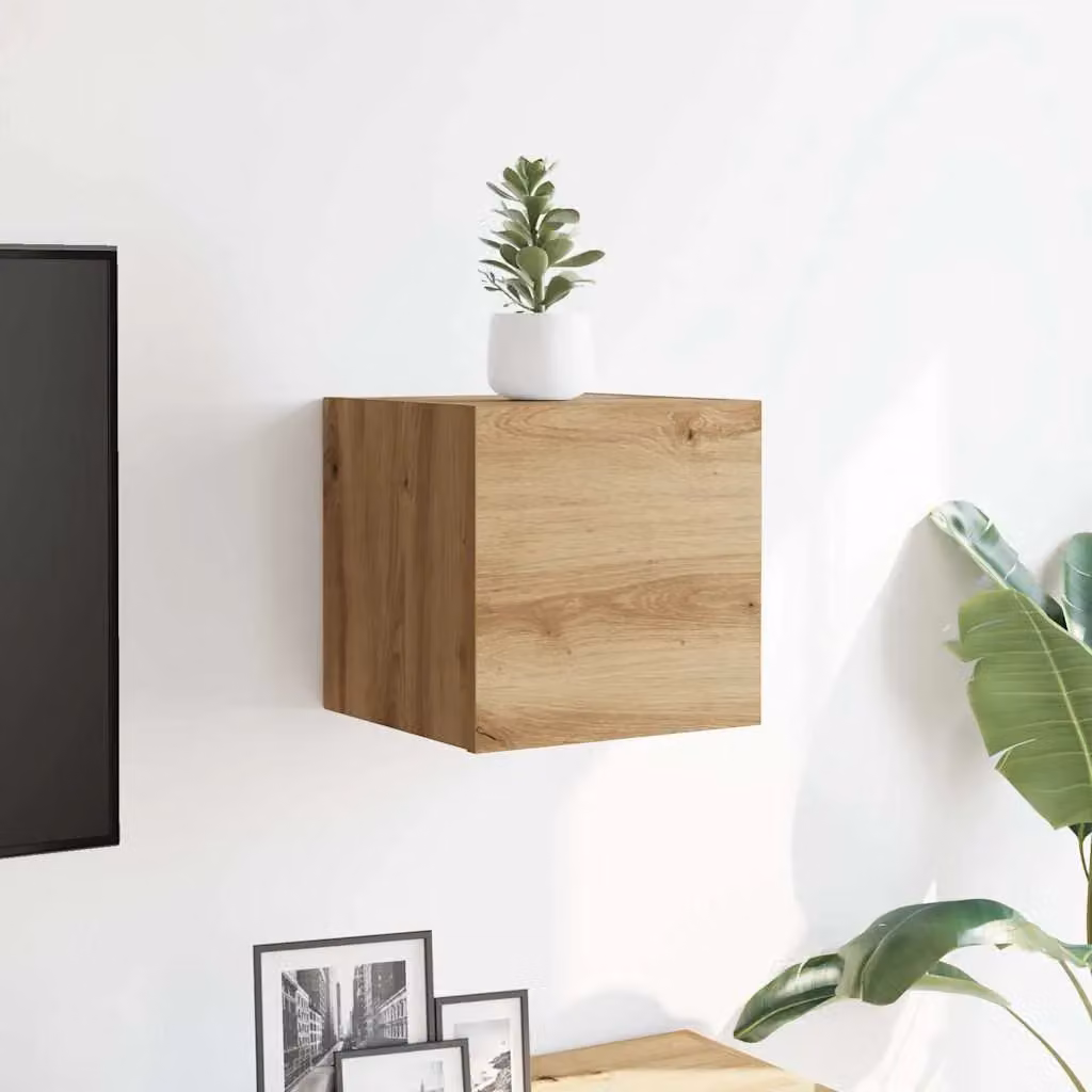 Berkfield Home Artisan Oak Wall Mounted TV Cabinet, Brown, W: 30.5 cm, D: 30 cm, H: 30 cm – 2
