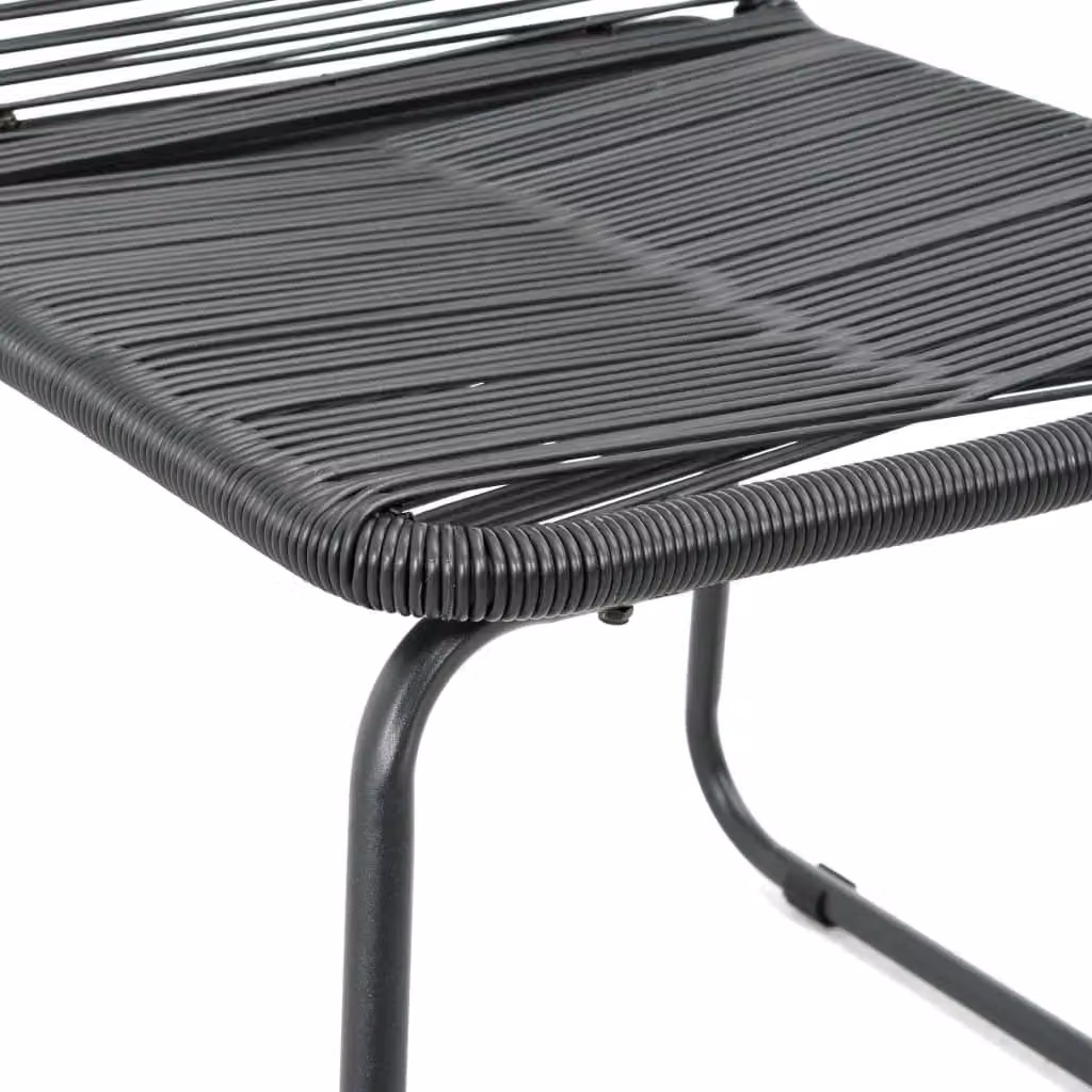 Berkfield Home Set of 2 Modern Black Poly Rattan and Steel Outdoor Chairs – 3