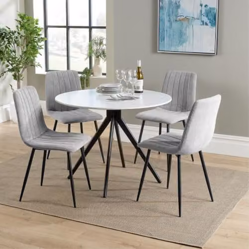 Core Products Aspen 5-Piece Casual Dining Set in Light Grey – 2