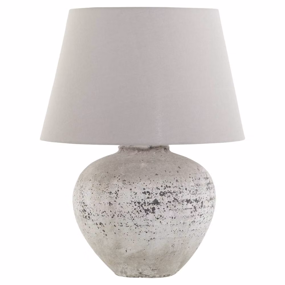 Wyld Haus Venice Large Ceramic Table Lamp in Aged Grey Stone with Speckled Finish – 3