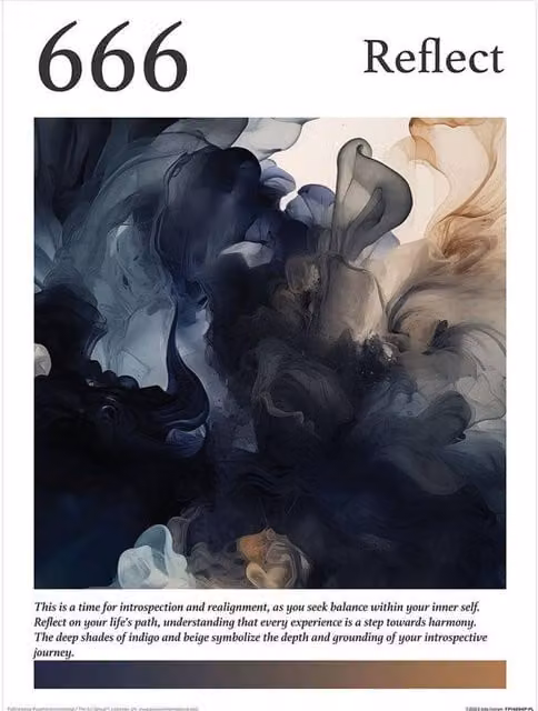 Ada Ingram Angel 666 Abstract Typography Paper Poster in Blue