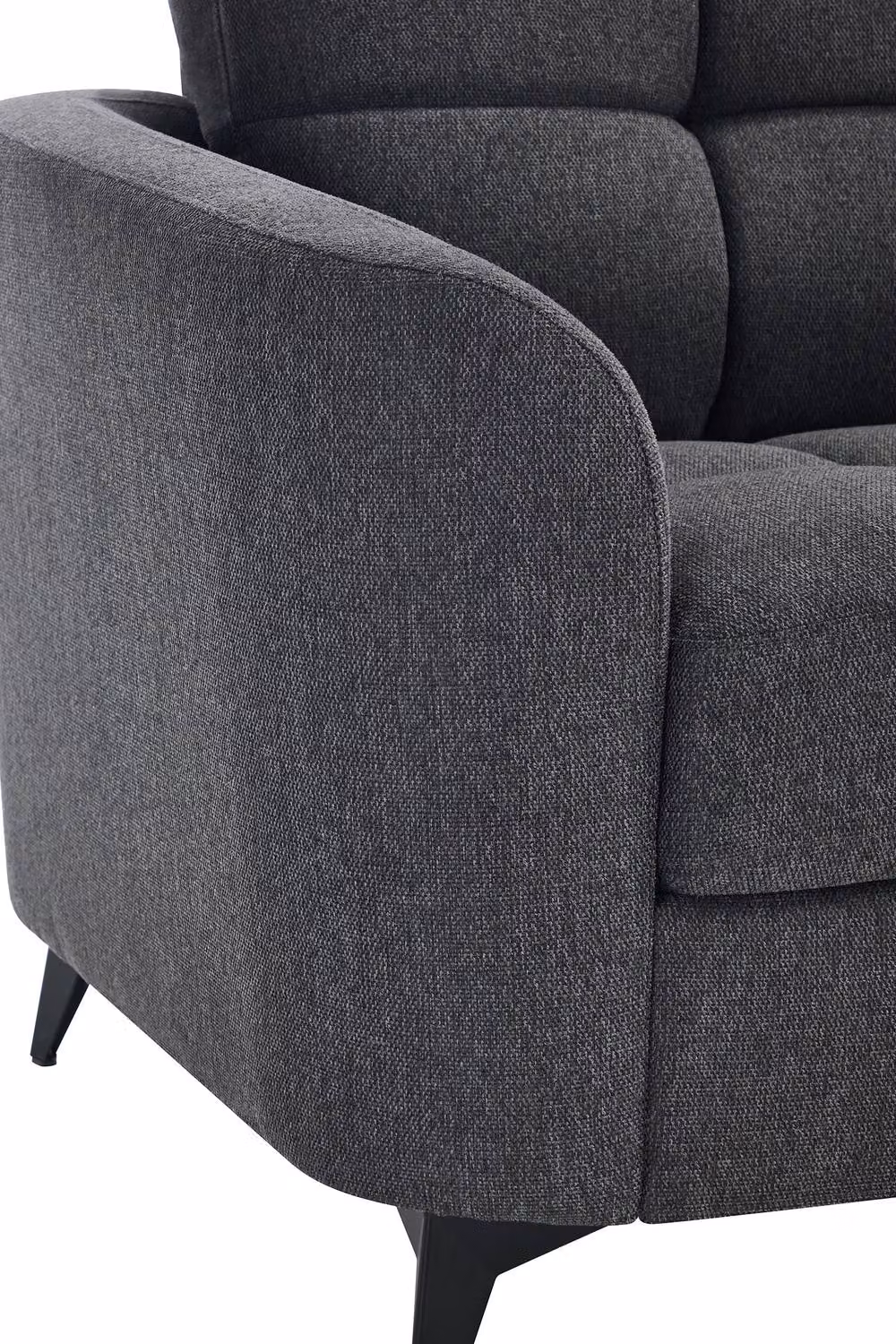 More4Homes Solna Scandi Style Fabric Lounge Chair in Grey with Armrests – 2