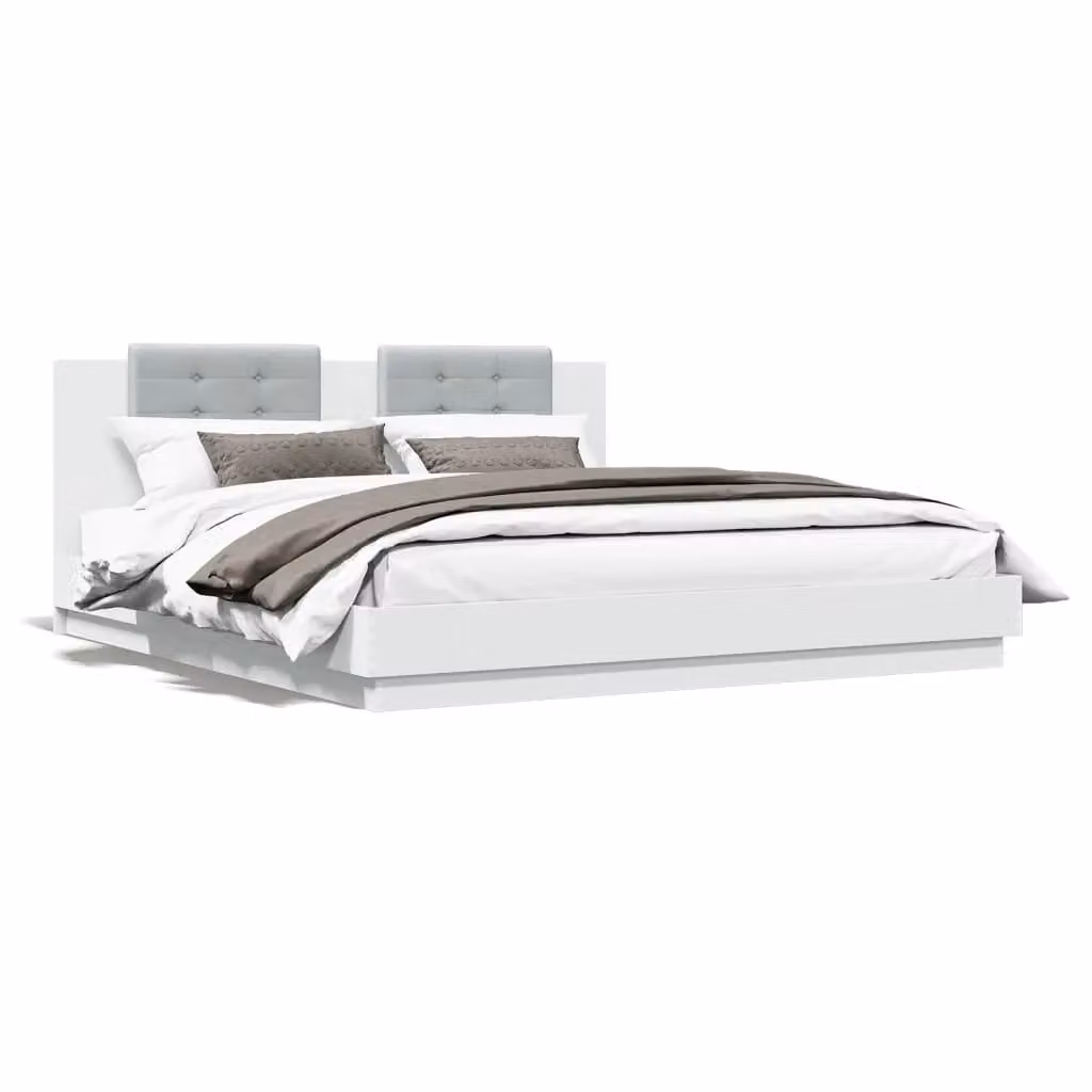 Berkfield Home White Upholstered Super King Bed Frame W/D/H: 180 x 200 cm – 2