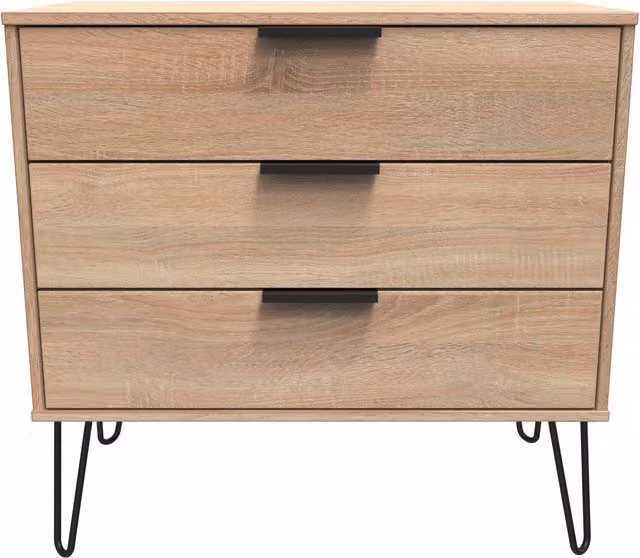 Ready Assembled 2 U Fuji 3 Drawer Chest in Light Oak