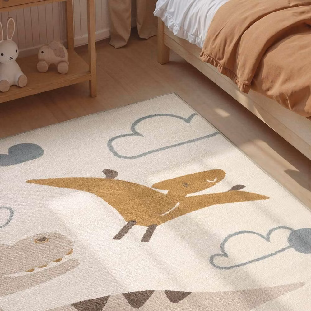 THE RUGS Adventures Kids Dino Rug, Cream and Multicolour, W: 120 cm, D: 170 cm – 4