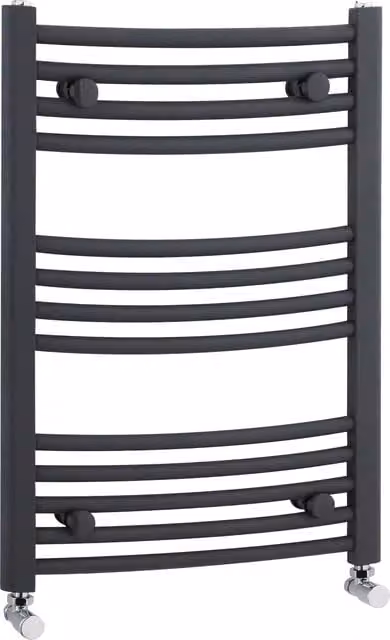 Balterley Anthracite Curved Vertical Towel Rail, W: 50 cm, H: 70 cm – 1