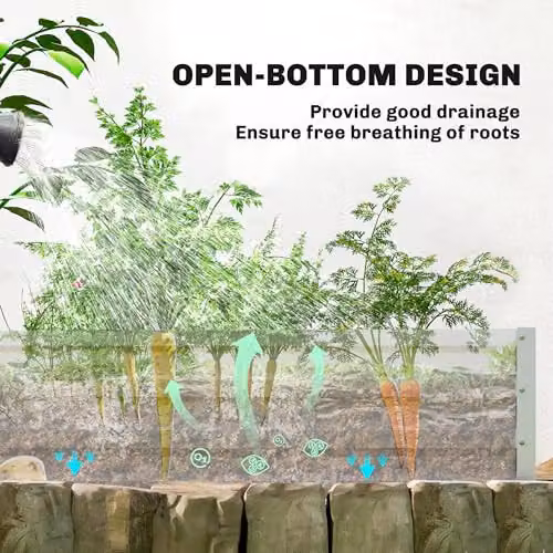 Outsunny Small White Greenhouse with Raised Garden Bed and Roller Door, W/D/H: 141 x 141 x 190 cm – 5