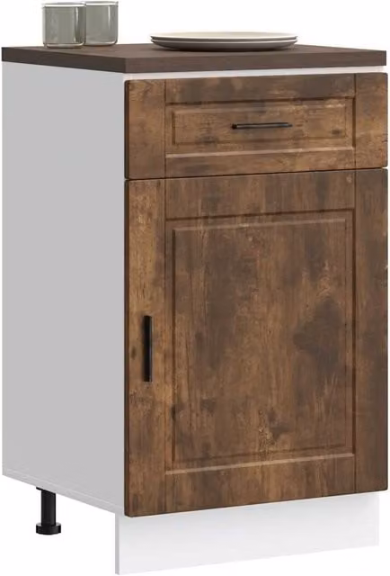 Berkfield Home Porto Smoked Oak Kitchen Base Cabinet in Brown – 1