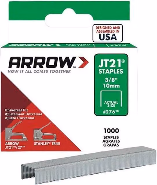Arrow JT21 Silver Flat Wire Staples