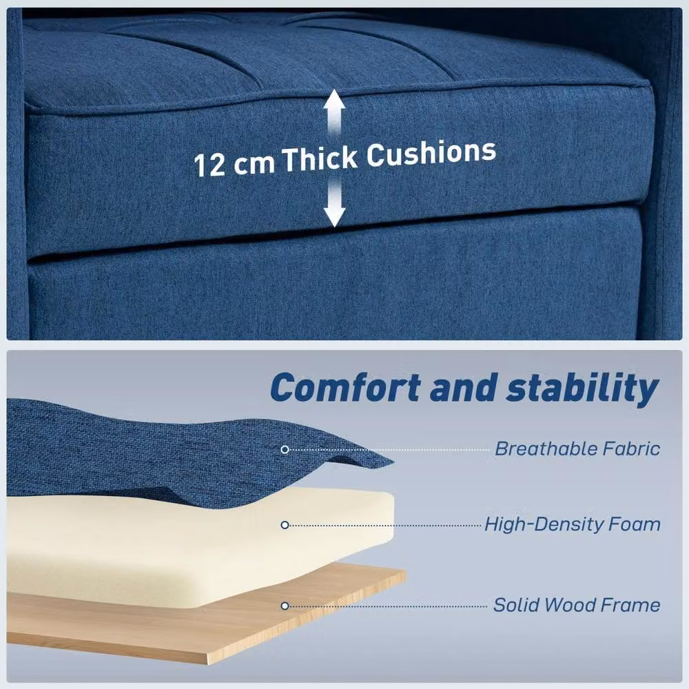 Wyld Haus Norapa 3 in 1 Convertible Single Sofa Bed in Dark Blue – 7