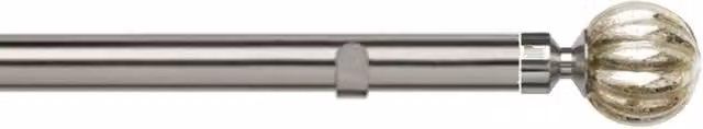 New Edge Blinds Silver Metal Eyelet Curtain Pole Set with Dynasty Finial, Length: 320 cm