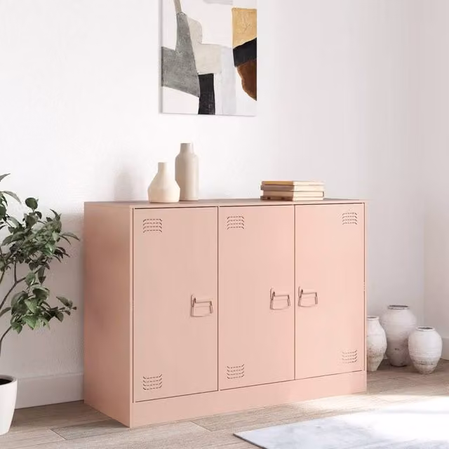 Berkfield Home Pink Metal Sideboard W/D/H: 99 x 39 x 73 cm