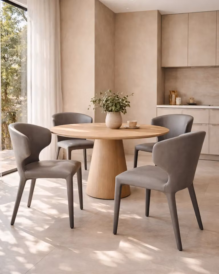 Tommy Franks Modern Upholstered Dining Chair in Grey Synthetic Leather