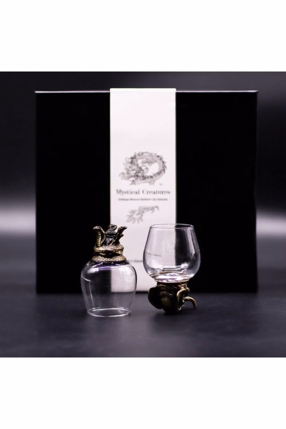 KDMD Mystical Creatures Shot Glass Gift Set of 6, 100ml, Antique Bronze and Transparent – 2