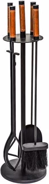 Ivyline Leather Handle Companion Set, Black, 70cm – 1